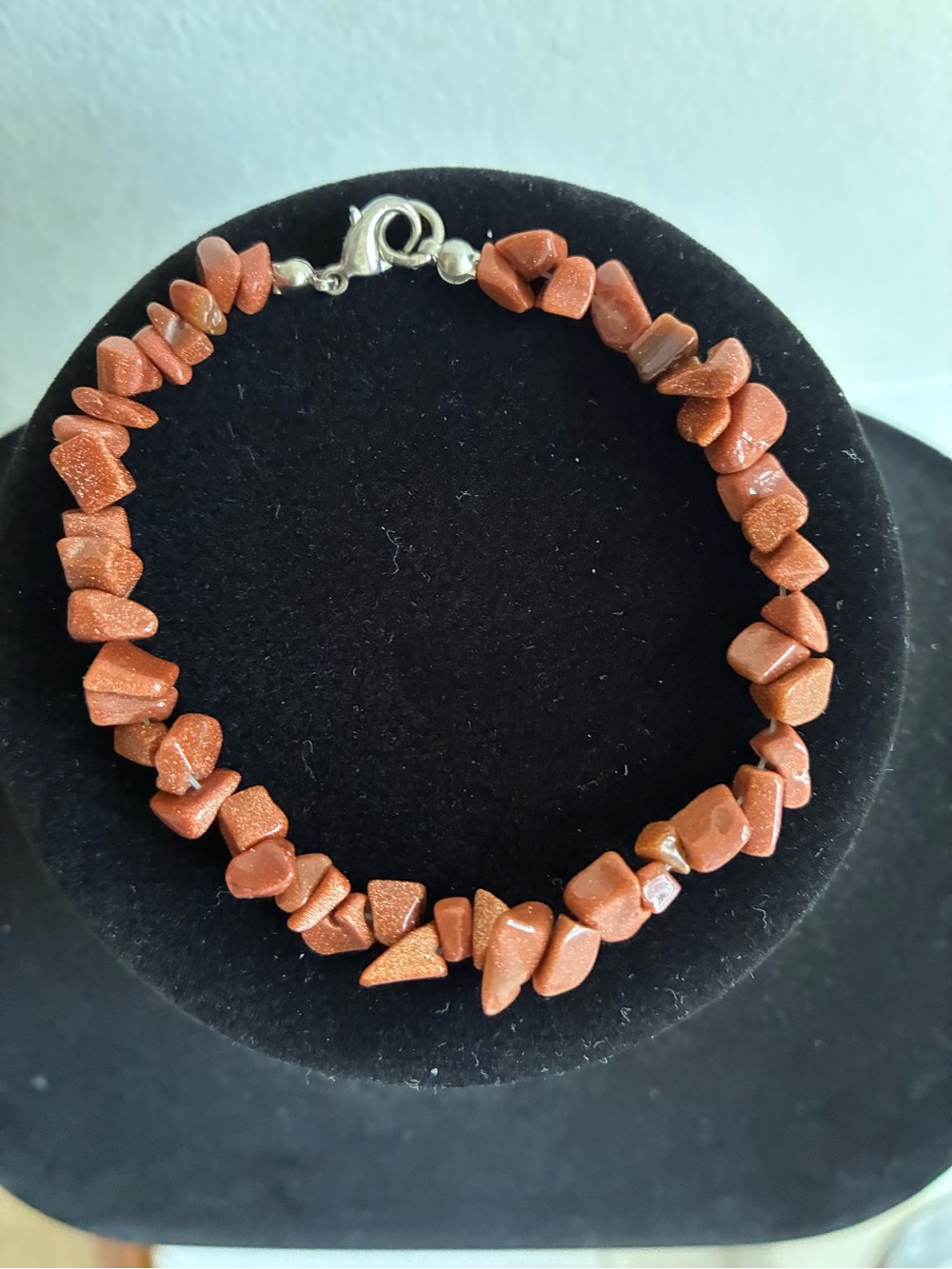 Source Unknown Shimmering Brown Goldstone Chip Bracelet